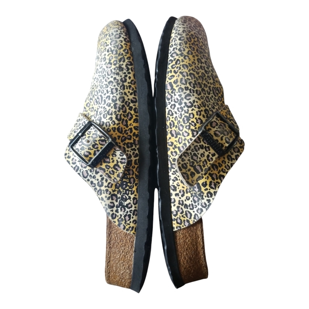 Papillio by Birkenstock Yellow, Black and Gray Mules Comfort Footbed - Picture 4 of 8